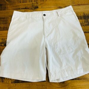Flat Front Adidas Men's Light Khaki Shorts